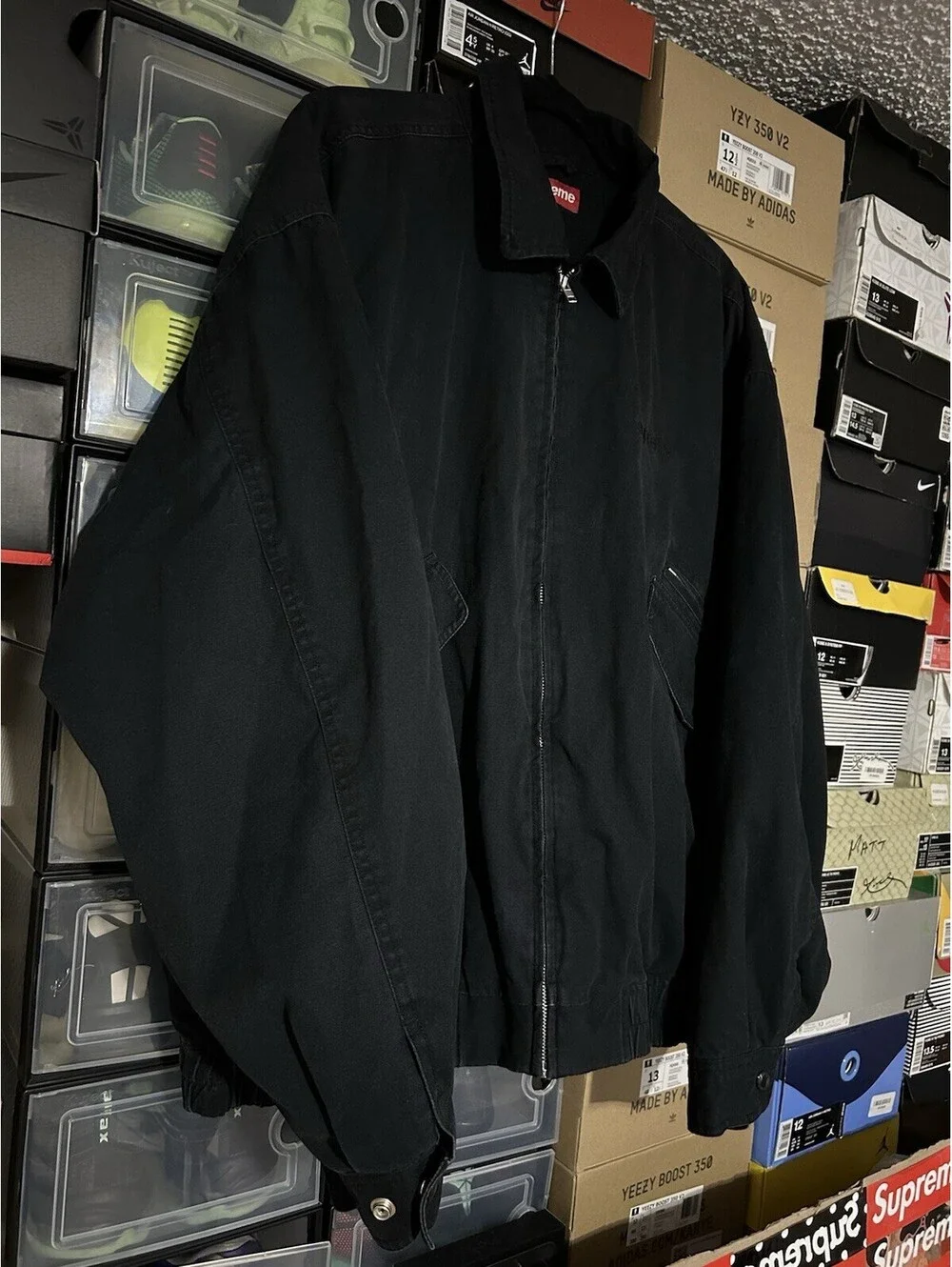 Supreme Hooded Utility Jacket Black FW25 size XL Nice Coat
